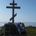 У поклонного креста на острове Большой Заяцкий